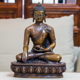 乐珠贸易 释迦摩尼佛像 尼泊尔进口手工精品藏传密宗紫铜佛像28cm