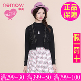 Nemow/拿美2016春装线上专享款拼接花边大V领外套EA6D003