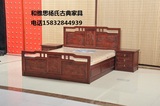 衡水实木床雕花大床 双人床塌古典老榆木实木家具中式现代家具床