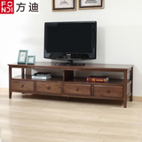 源氏木语纯实木电视柜白橡木地柜美式简约可配边柜胡桃色客厅家具