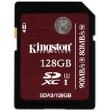 金士顿SDA3高速Class10 SD卡 128g SDXC 读90M/S写80M相机内存卡