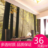 现代简约大型风景壁画迷雾森林电视沙发背景装饰墙纸客厅卧室壁纸