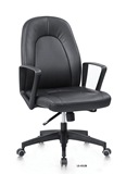 LS-032B：黑色中高靠背舒适经理办公椅多功能升降滑轮电脑椅转椅