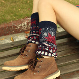 2015秋冬新款 韩国宽松针织毛线带钻袜套靴套护腿套女袜堆堆袜