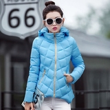 冬装新品韩版短款棉衣女 时尚修身显瘦加大码A字棉袄羽绒棉服外套