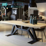 美式LOFT铁艺实木台式电脑桌 复古老板桌椅组合书桌办公桌大班台