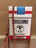 正品代购Moschino 16新款明星同款真皮烟盒图案链条女包 单肩包
