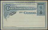 比属刚果1910年古典邮资片新，加盖比属刚果改值5/15c ！