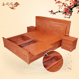 红木家具花梨木暗箱辉煌大床仿古实木双人床东阳木雕1.8米双人床