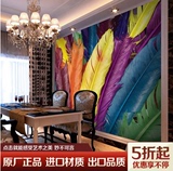 大型壁画 床头餐厅卧室客厅背景墙壁纸 个性3d欧式无缝墙纸 羽毛