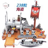 乐高式海盗船小颗粒拼装积木玩具6-7-8-10岁以上男孩男童生日礼物