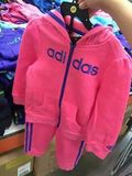 特价 美国正品代购Adidas/阿迪达斯小童加绒带帽套装运动服 包邮