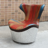 铝皮沙发 创意米旗沙发椅 设计名椅 金属铝皮蛋壳椅 个性酒吧椅