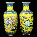 景德镇陶瓷器 珐琅彩花瓶 现代时尚装饰工艺品家饰客厅插花摆件