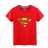 红色童装复仇者联盟2钢铁侠男童短袖超人夏装夜光潮中大童儿童T恤