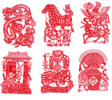 装饰年货中国特色礼品手工剪纸作品 窗花 大十二生肖