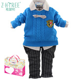 2016新款韩版春装男童装针织毛衣三件套儿童套装1-2-3岁宝宝衣服