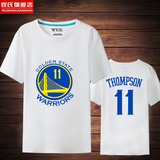 锐氏金州勇士队克莱汤普森11号T恤大码男短袖运动球衣篮球衣服