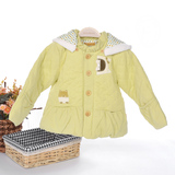 三木比迪冬装女童外套2015秋冬瓷娃娃女宝宝裥棉居家活帽护手上衣
