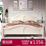 成都田园床 韩式床欧式床实木床婚床双人床高箱床1.2米1.5米1.8