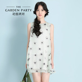 花园派对夏新品韩版女装淑女甜美小清新气质印花连衣裙短裙子