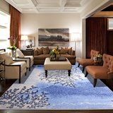 东方 现代简约客厅地毯 弯头纱茶沙发地毯卧地垫欧式蓝色特价