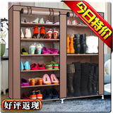现代简约鞋柜 大容量简易鞋柜玄关多层 鞋架阳台防尘布艺收纳柜子