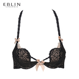 韩国EBLIN黑色性感蕾丝镂空罩杯美背X肩带内衣文胸 ECBR5A3011