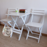 特价欧式户外创意阳台桌椅三件套休闲实木折叠椅简约双人咖啡桌
