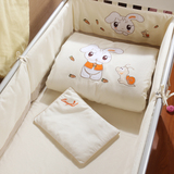 全棉婴儿床品套件 纯棉婴幼儿宝宝床上用品七件套四季 婴儿床围
