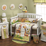 美国KIDDA婴儿床上用品套件宝宝四季通用纯棉床笠被子床围8件套