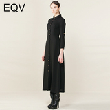 EQV原创女装 2016初春新款复古长款衬衫连衣裙七分袖文艺开衫外套