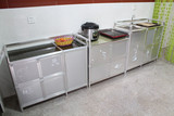 新新橱柜 厨房柜不锈钢水槽柜灶台柜餐边柜铝合金简易橱柜洗碗柜