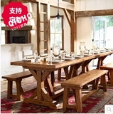 实木美式乡村乡村餐桌椅组合饭桌美式办公桌电脑桌会议桌咖啡桌