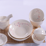 雅诚德日式碗碟套装 家用高档简约碗盘陶瓷器餐具 中式结婚送礼