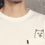 香港代购2016夏季潮牌中指猫口袋T贱猫纯色短袖t恤个性男夏装短袖