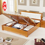御颢高箱储物双人床 实木床 白色软包床特价1.8米家具2B016