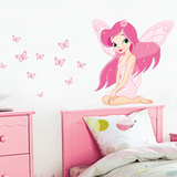 儿童女孩房间幼儿园卧室床头创意贴画公主天使翅膀花仙子墙贴纸