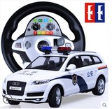 正版双鹰方向盘重力感应遥控警车充电汽车1:14超大奥迪Q7儿童玩具