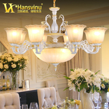 汉斯威诺 简约现代欧式吊灯 水晶客厅灯美式创意餐厅温馨卧室灯具