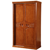 橡木衣柜 两门推拉 小户型 实木门 储物 卧室套餐家具 移门