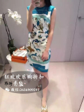 杜嘉班纳2016新款印花真丝拼接针织休闲显瘦宴会背心连衣裙DG女装