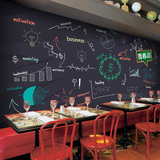 个性复古怀旧8090大型壁画黑板涂鸦主题西餐厅酒吧ktv包间墙壁纸