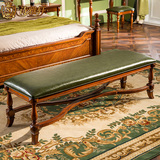 美式床前凳实木床尾凳卧室脚凳沙发长凳床榻床凳换鞋凳子HG-MS15