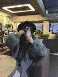 2016新款韩版宽松粗针纯色羊毛衫中长款针织毛衣外套女开衫潮