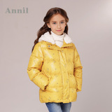 安奈儿女童装冬季款 正品 短款中厚羽绒服保暖上衣EG445791