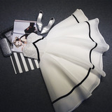 JOJO简约时尚晚宴生日聚会活动写真白色中长款公主抹胸婚纱礼服裙