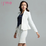 J-ME秋新款白色包臀职业装女装套装套裙名媛时尚修身气质秋冬装