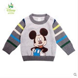 迪士尼男童毛衣宝宝儿童圆领套头针织衫1-3岁童装秋冬季打底包邮
