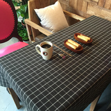 美式乡村田园餐桌布加厚防水绿格子台布茶几布方桌圆桌布艺长方形
